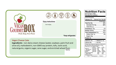 Vegan Cheese Cake - Vegan Gourmet Box